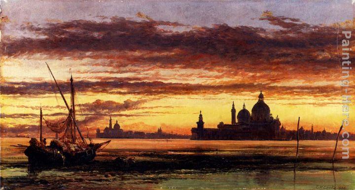 Edward William Cooke 'Sunset Sky, Salute And San Giorgio Maggiore'